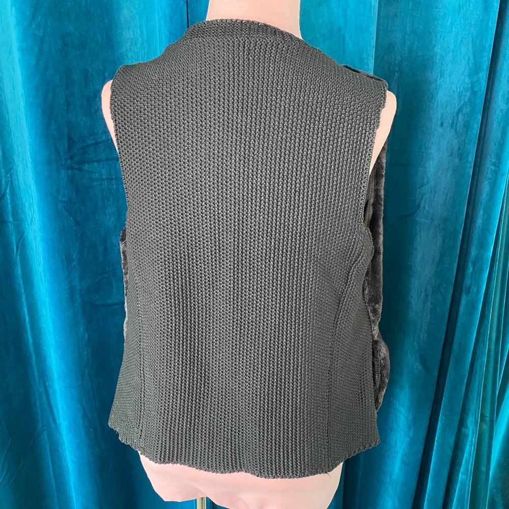 NWT Maurices Faux Fur Knit Vest in Black - Picture 11 of 11